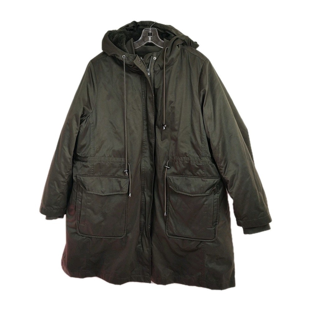 Torrid Winter Coat Women's Size 2 Forrest Green Insulated Removable Lining, Hood
